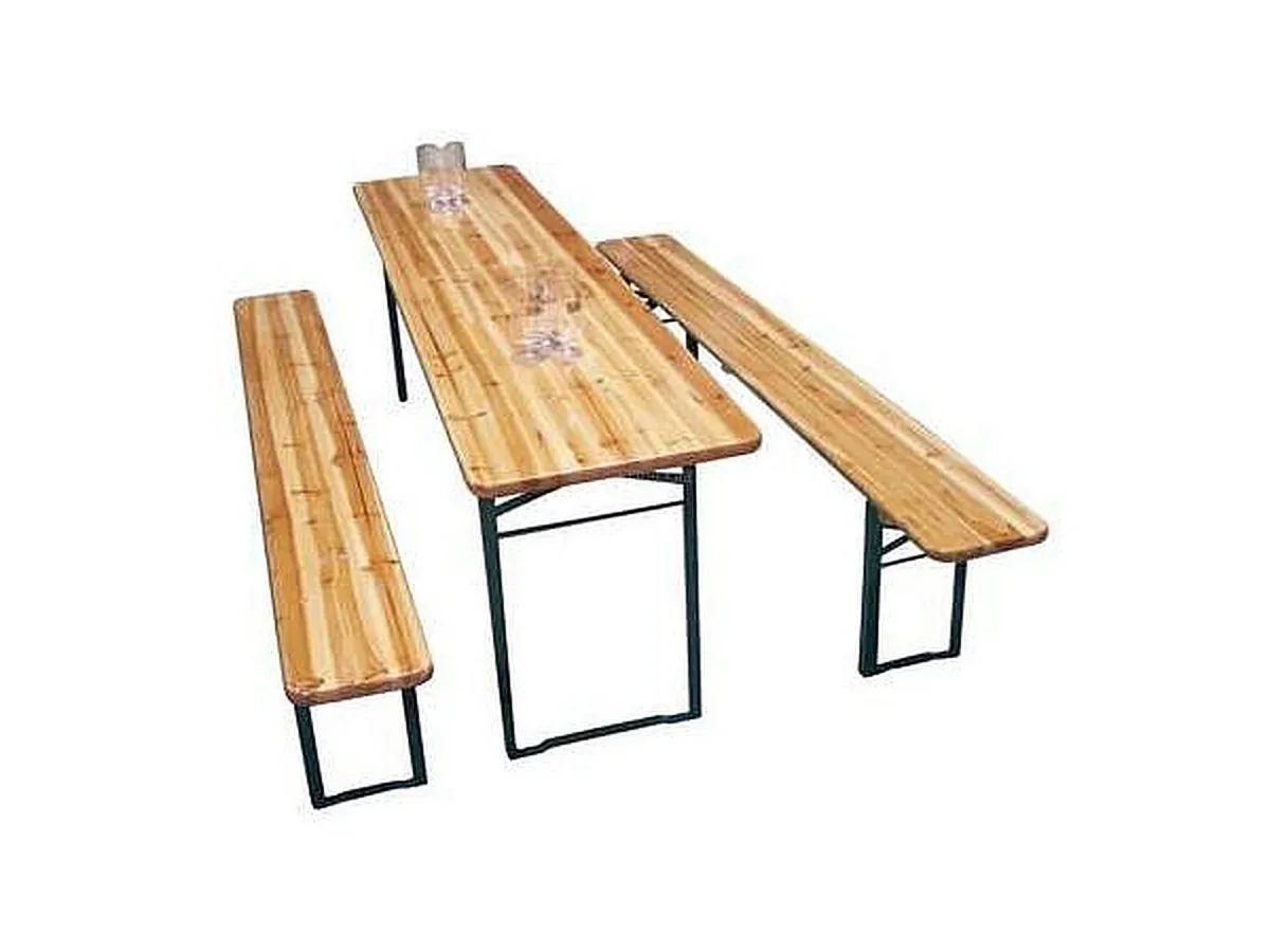 Pivní set / Beer set - skládací lavice a stůl (dřevěný)